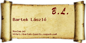 Bartek László névjegykártya